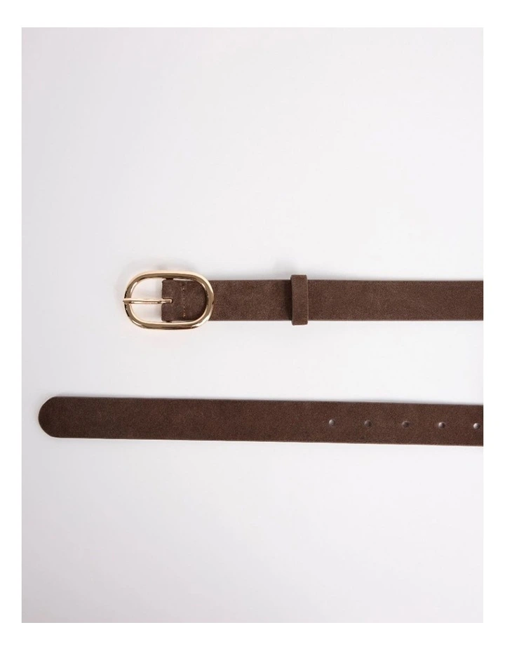 Kumru Leather Suede Belt in Chocolate image 3