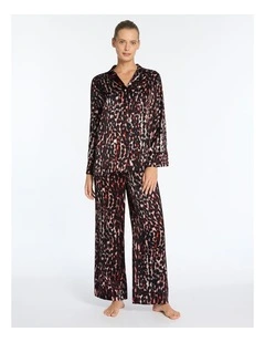 Manon Silk Pyjama Blouse in Black Multi