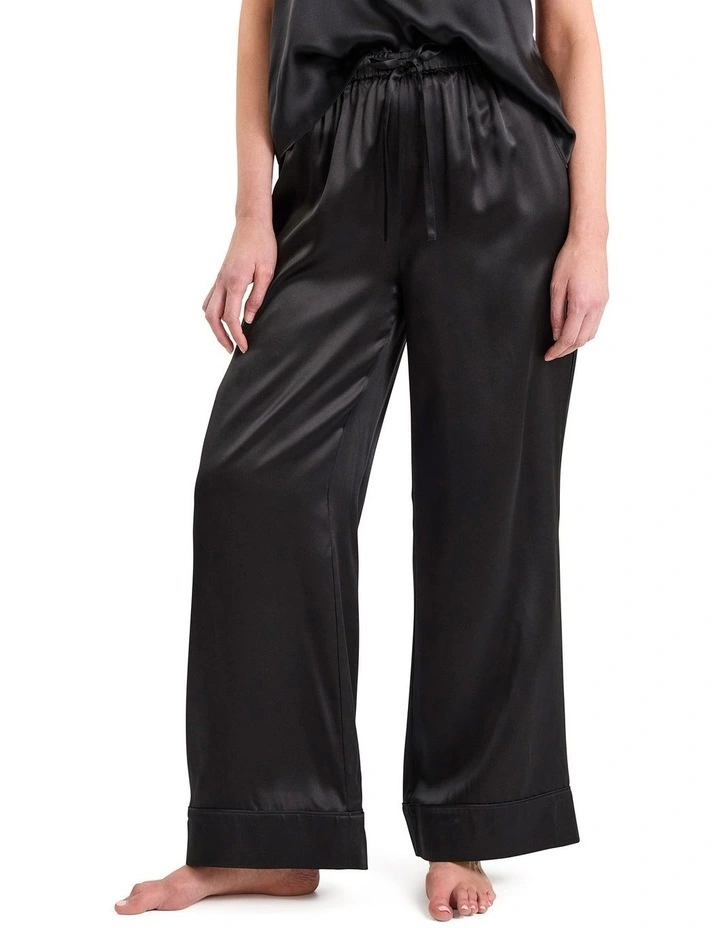 Cannes Silk Sleep Pant in Black image 2