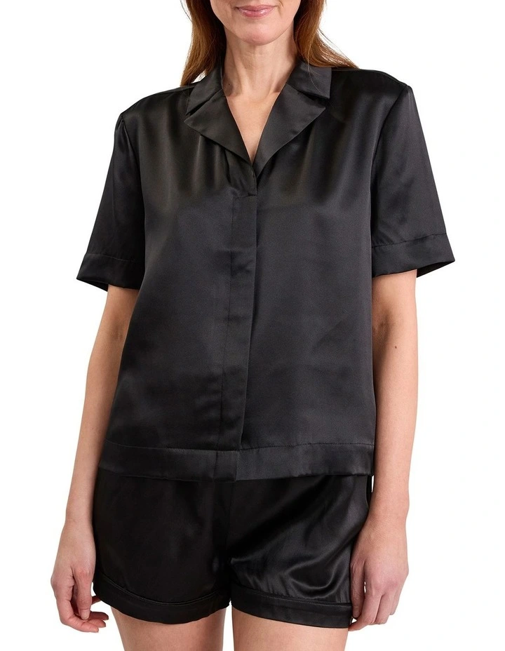 Cannes Silk Sleep Shirt in Black image 1