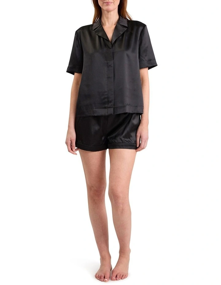 Cannes Silk Sleep Shirt in Black image 2