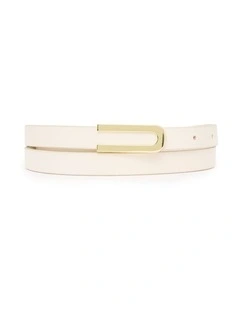 Acer Leather Belt in Off White