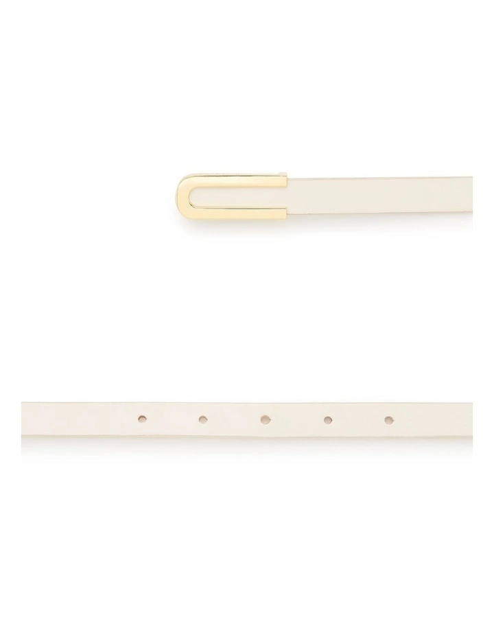 Acer Leather Belt in Off White image 2