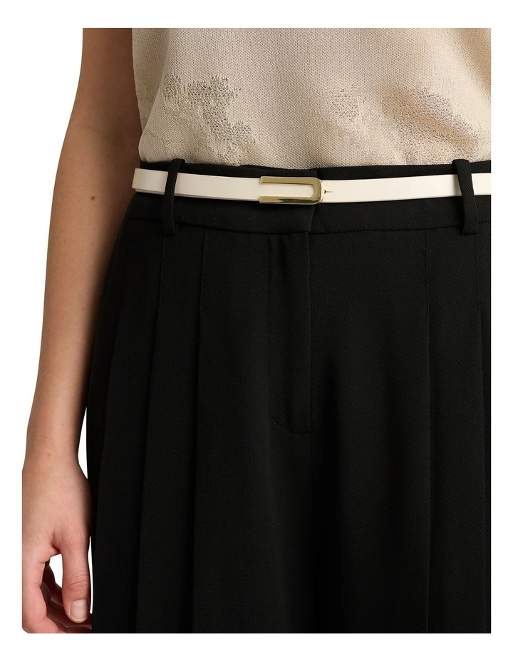 Acer Leather Belt in Off White image 3