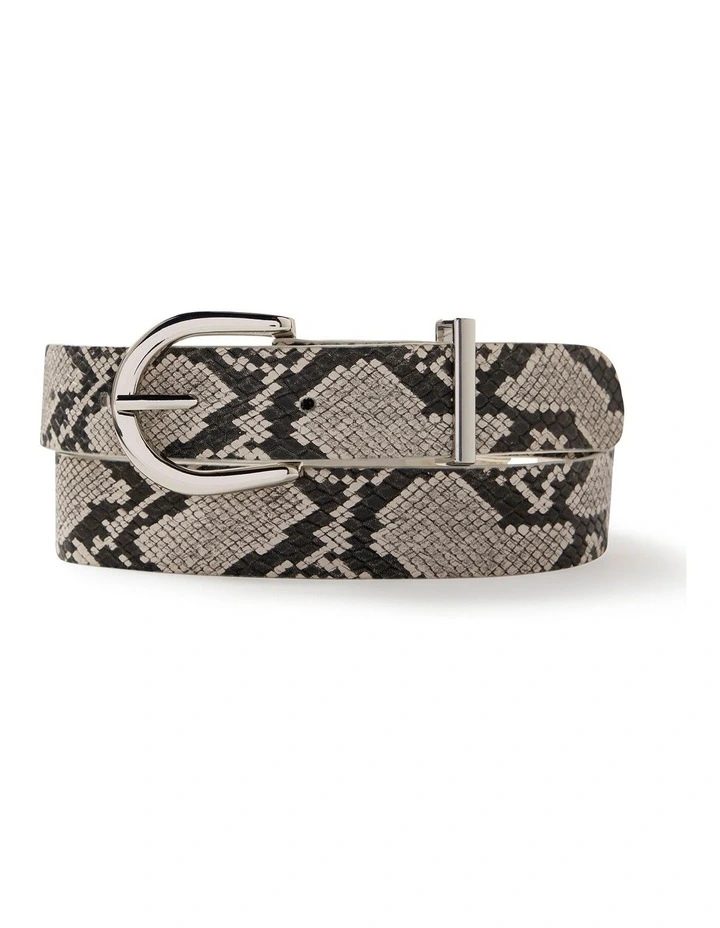 Clovelly Textured Leather Belt in Snake image 1