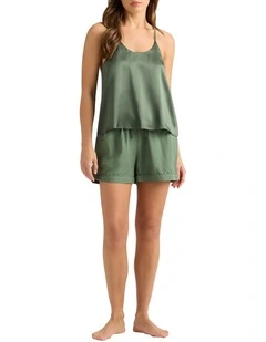 Leo Silk Sleep Cami in Eucalypt