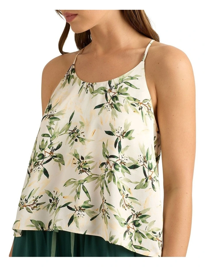 Cecile Silk Sleep Cami in Ivory Multi image 4