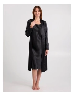 Cannes Silk Sleep Robe in Black