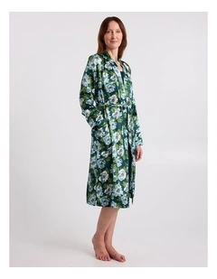 Acacia Silk Sleep Robe in Emerald Multi