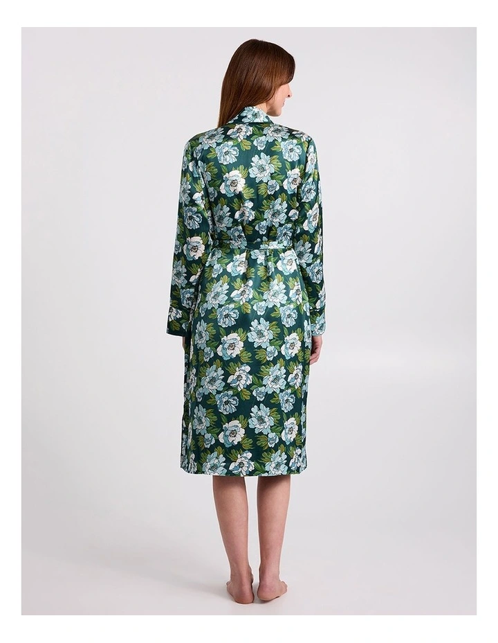 Acacia Silk Sleep Robe in Emerald Multi image 4