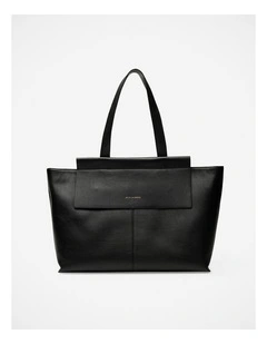 Zemira Leather Tote Bag in Black