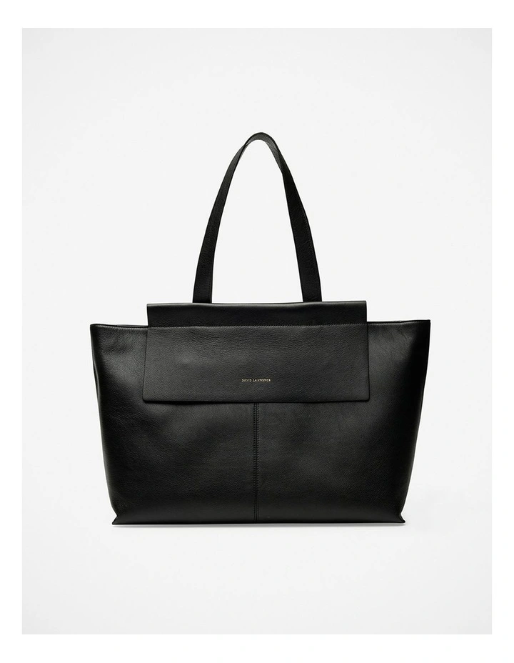 Zemira Leather Tote Bag in Black image 1