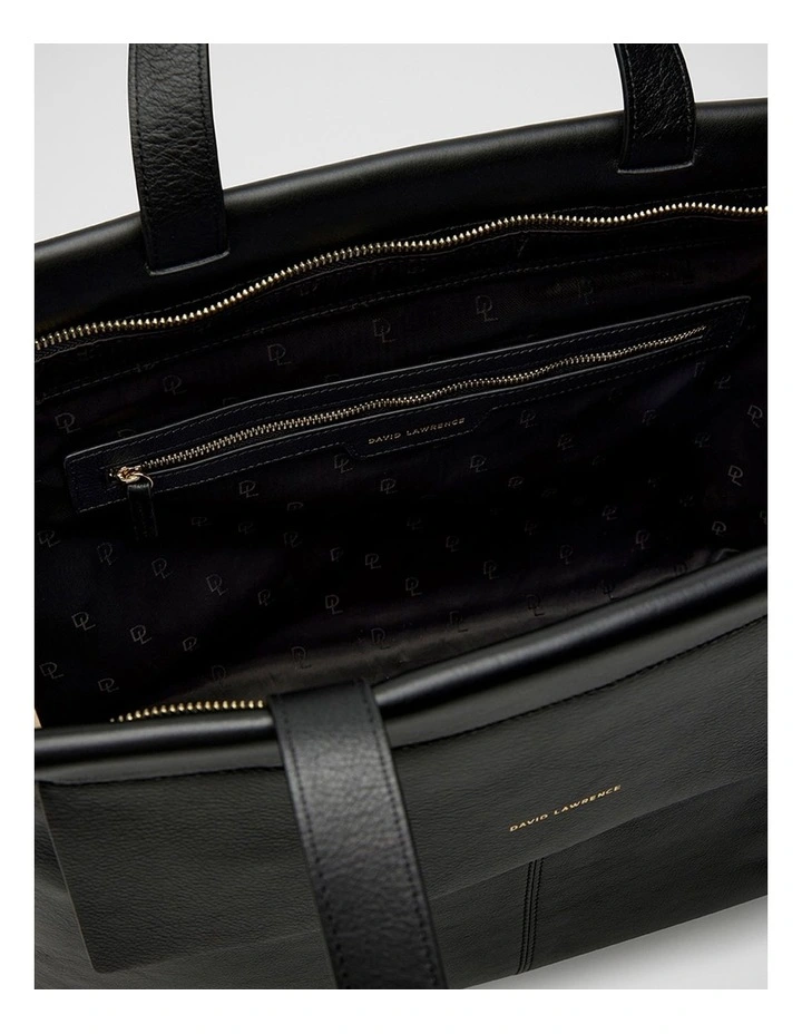 Zemira Leather Tote Bag in Black image 3