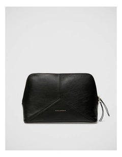 Frida Leather Cosmetic Pouch in Black