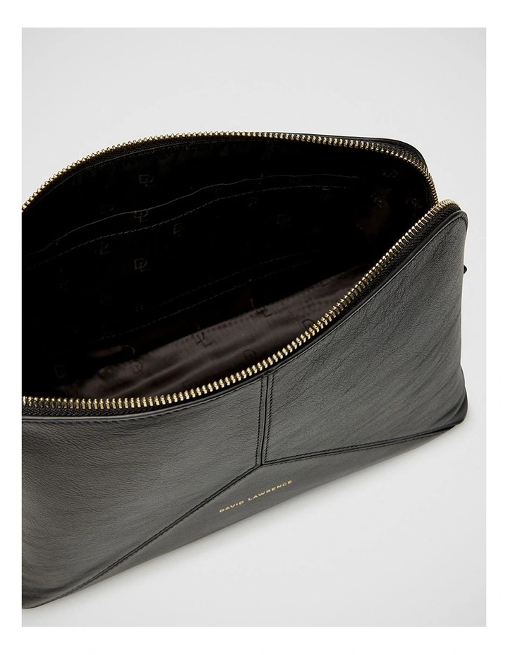 Frida Leather Cosmetic Pouch in Black image 6