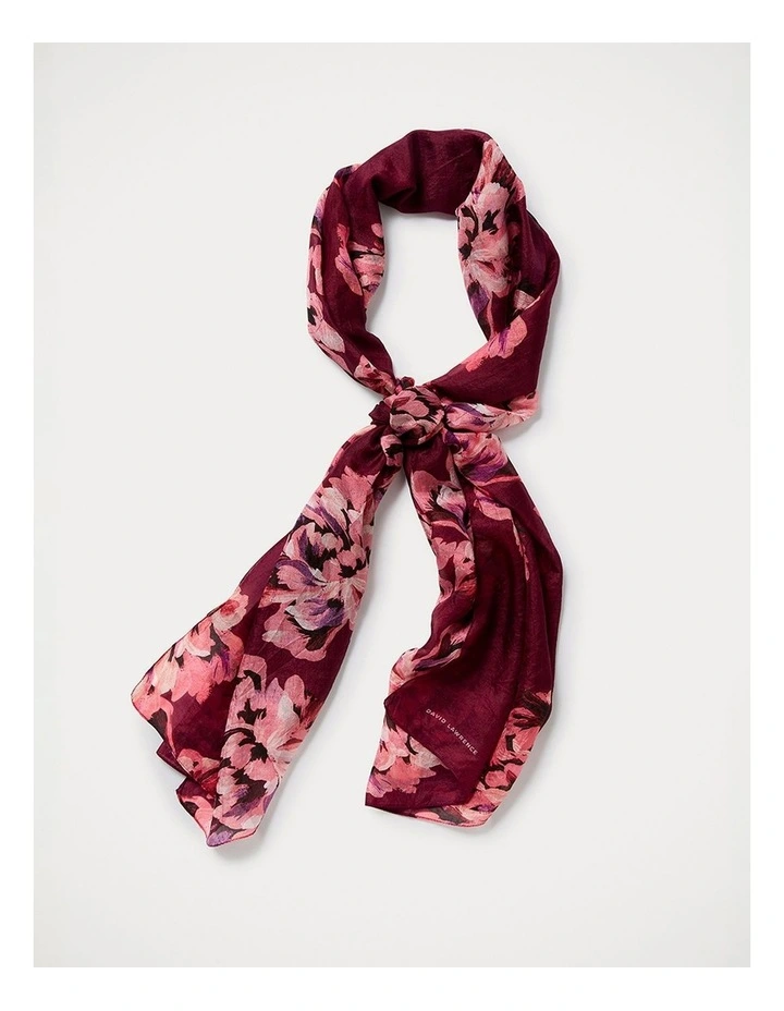 Delanie Silk Scarf in Shiraz Red Multi image 2