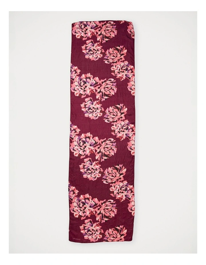 Delanie Silk Scarf in Shiraz Red Multi image 3