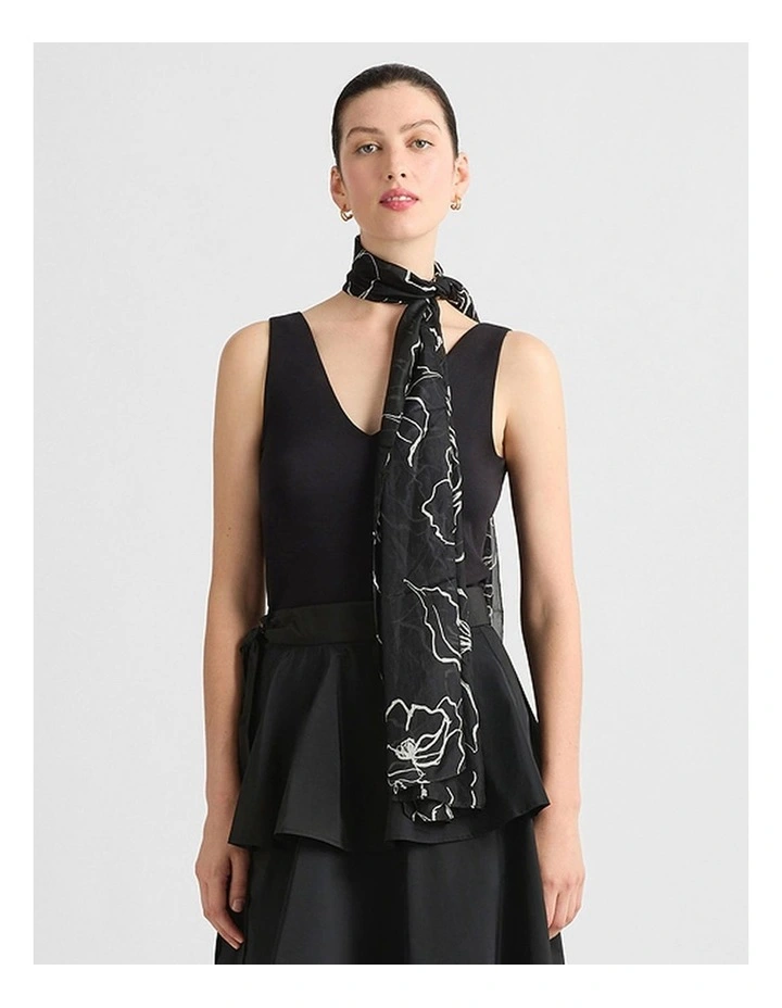 Cyrielle Silk Scarf in Black Multi image 1