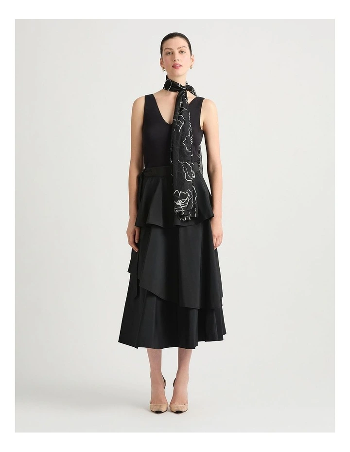 Cyrielle Silk Scarf in Black Multi image 1