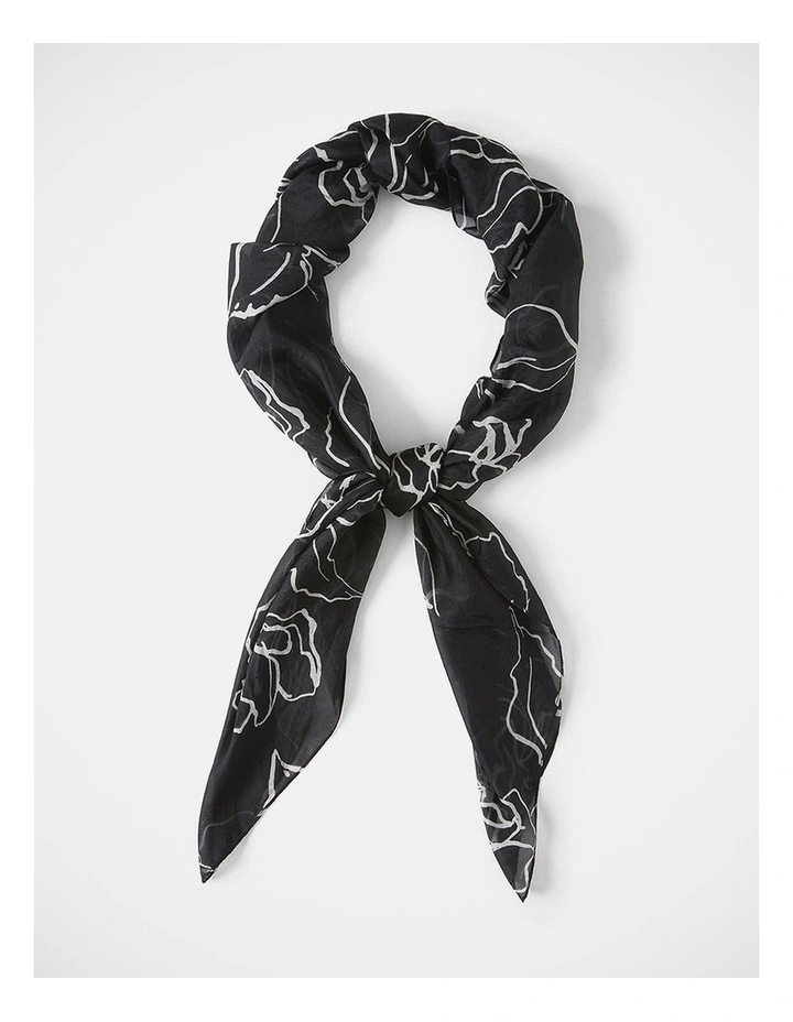 Cyrielle Silk Scarf in Black Multi image 2