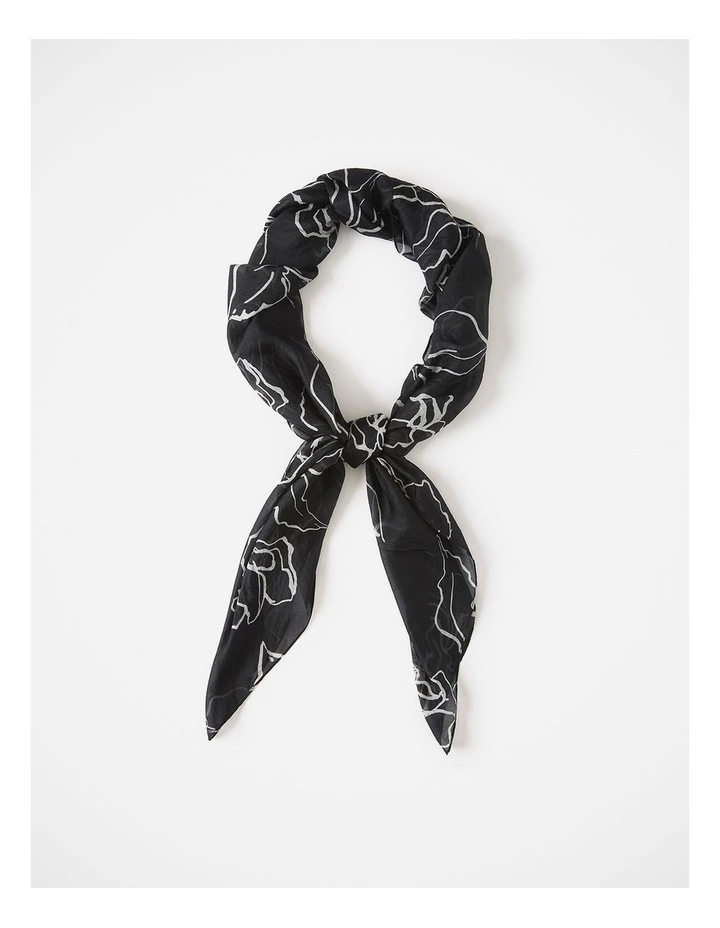 Cyrielle Silk Scarf in Black Multi image 2
