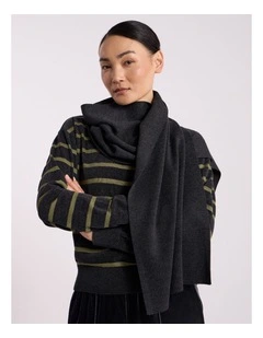 Valence Merino Knit Scarf in Charcoal Melange