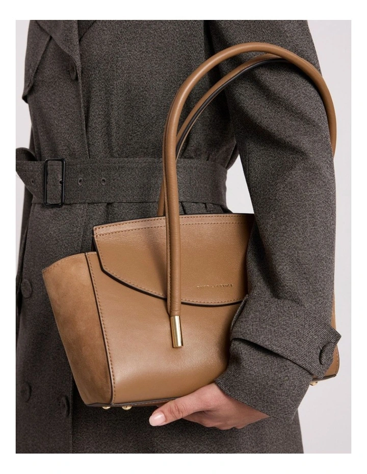 Velda Suede Shoulder Bag in Caramel image 2
