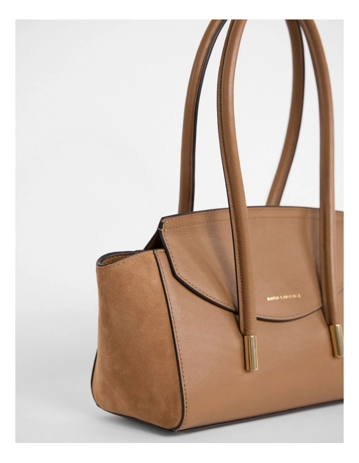 Velda Suede Shoulder Bag in Caramel image 3