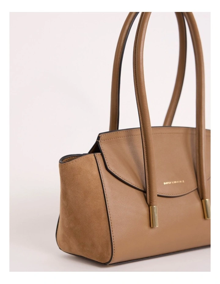Velda Suede Shoulder Bag in Caramel image 3