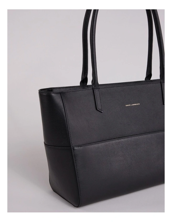 Hansel Leather Tote Bag in Black image 4