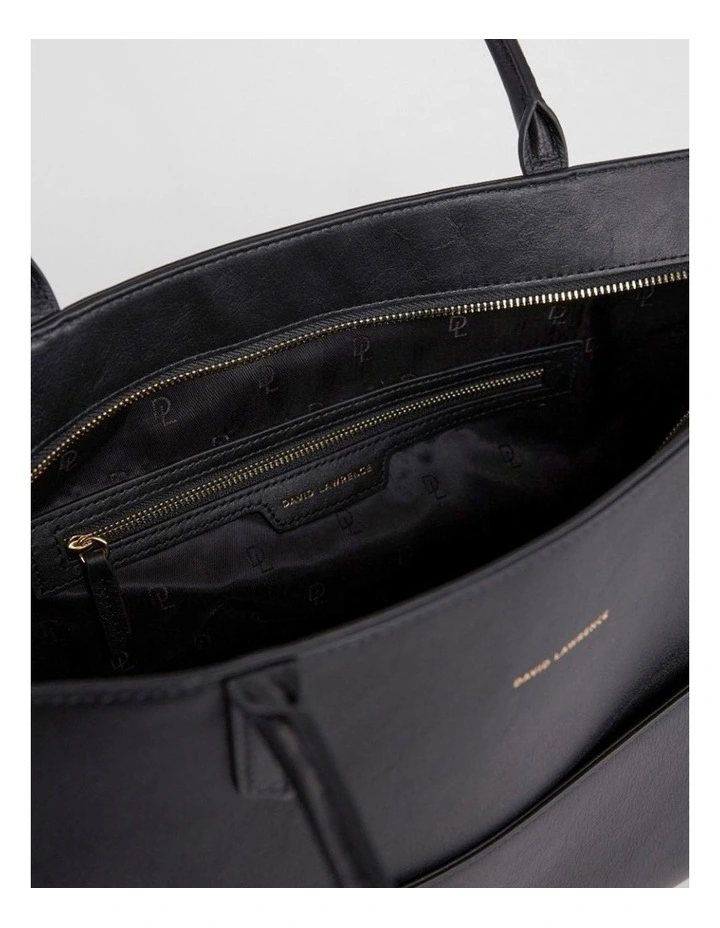 Hansel Leather Tote Bag in Black image 5
