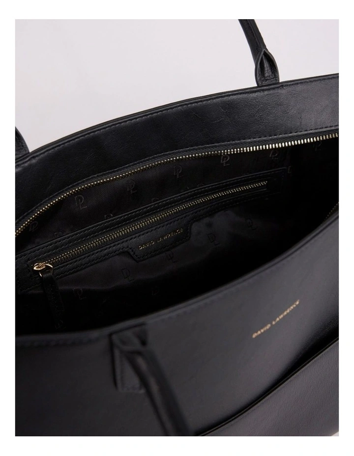 Hansel Leather Tote Bag in Black image 5