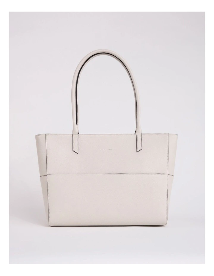 Hansel Leather Tote Bag in Stone image 1
