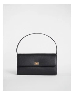 Concetta Leather Shoulder Bag Black in Black