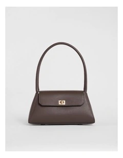 Coralie Leather Shoulder Bag in Chocolate
