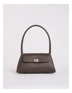 Coralie Leather Shoulder Bag in Chocolate