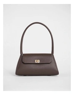 Coralie Leather Shoulder Bag in Chocolate