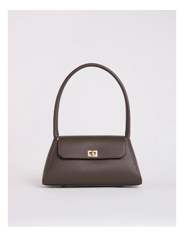 Coralie Leather Shoulder Bag in Chocolate image 1