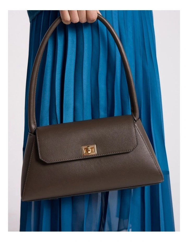 Coralie Leather Shoulder Bag in Chocolate image 2