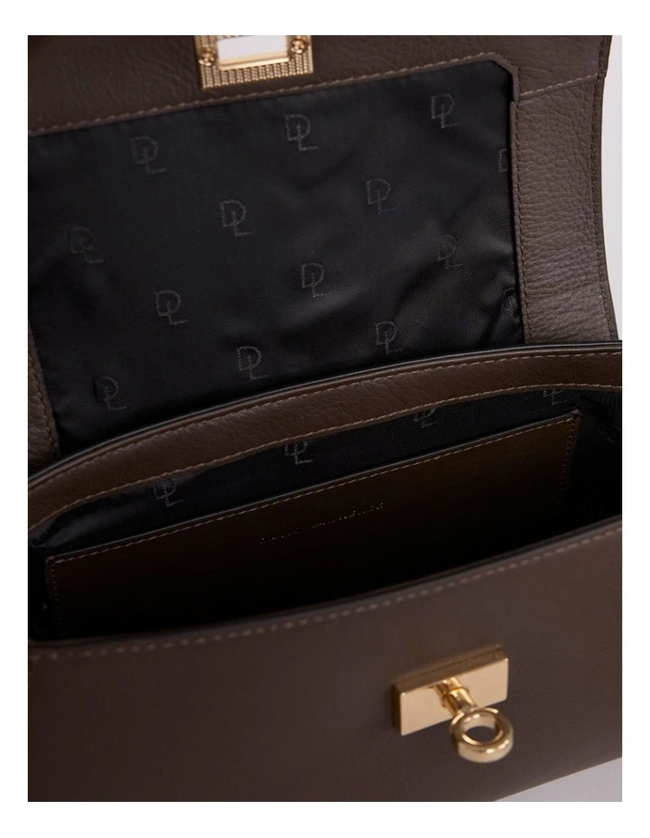 Coralie Leather Shoulder Bag in Chocolate image 4