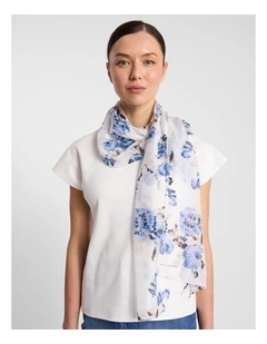 Fran Silk Scarf in Ivory Multi