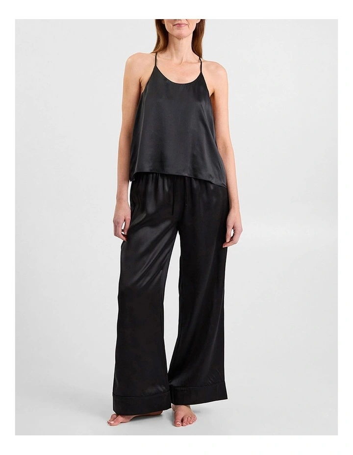 Cannes Silk Sleep Cami in Black image 2