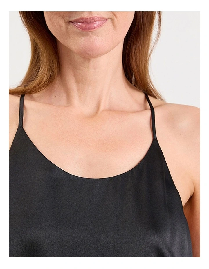 Cannes Silk Sleep Cami in Black image 3