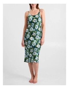 Acacia Silk Sleep Dress in Emerald Multi