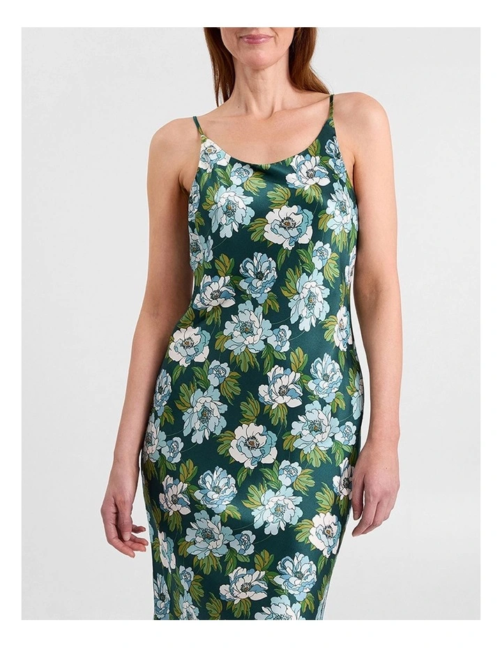 Acacia Silk Sleep Dress in Emerald Multi image 2