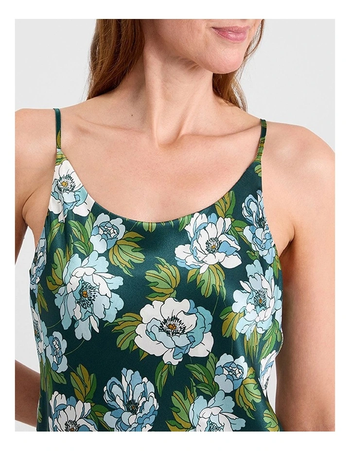 Acacia Silk Sleep Dress in Emerald Multi image 3