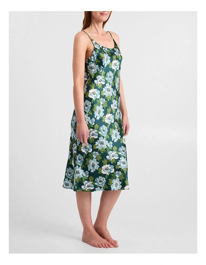 Acacia Silk Sleep Dress in Emerald Multi image 4