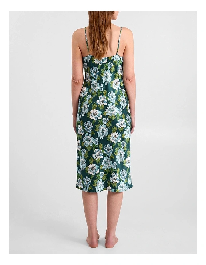 Acacia Silk Sleep Dress in Emerald Multi image 5
