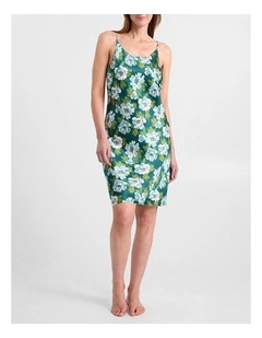 Acacia Short Silk Sleep Dress in Emerald Multi