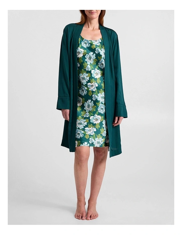 Lison Short Modal Sleep Robe in Emerald image 2